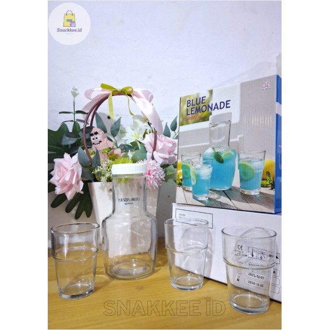 SID  PAKET SET TEKO GUCI KACA SET 3 GELAS KACA CERET KACA SET 3 GELAS KECIL KACA SET HADIAH SET GELA