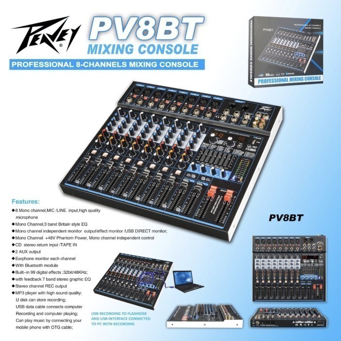 Mixer Audio Peavey PV 8BT / PV8BT / PV 8 BT