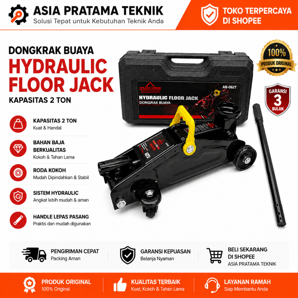 [PROMO] YUKIDO Dongkrak Buaya 02 Ton / Dongkrak Buaya / Tools - Alat Perkakas