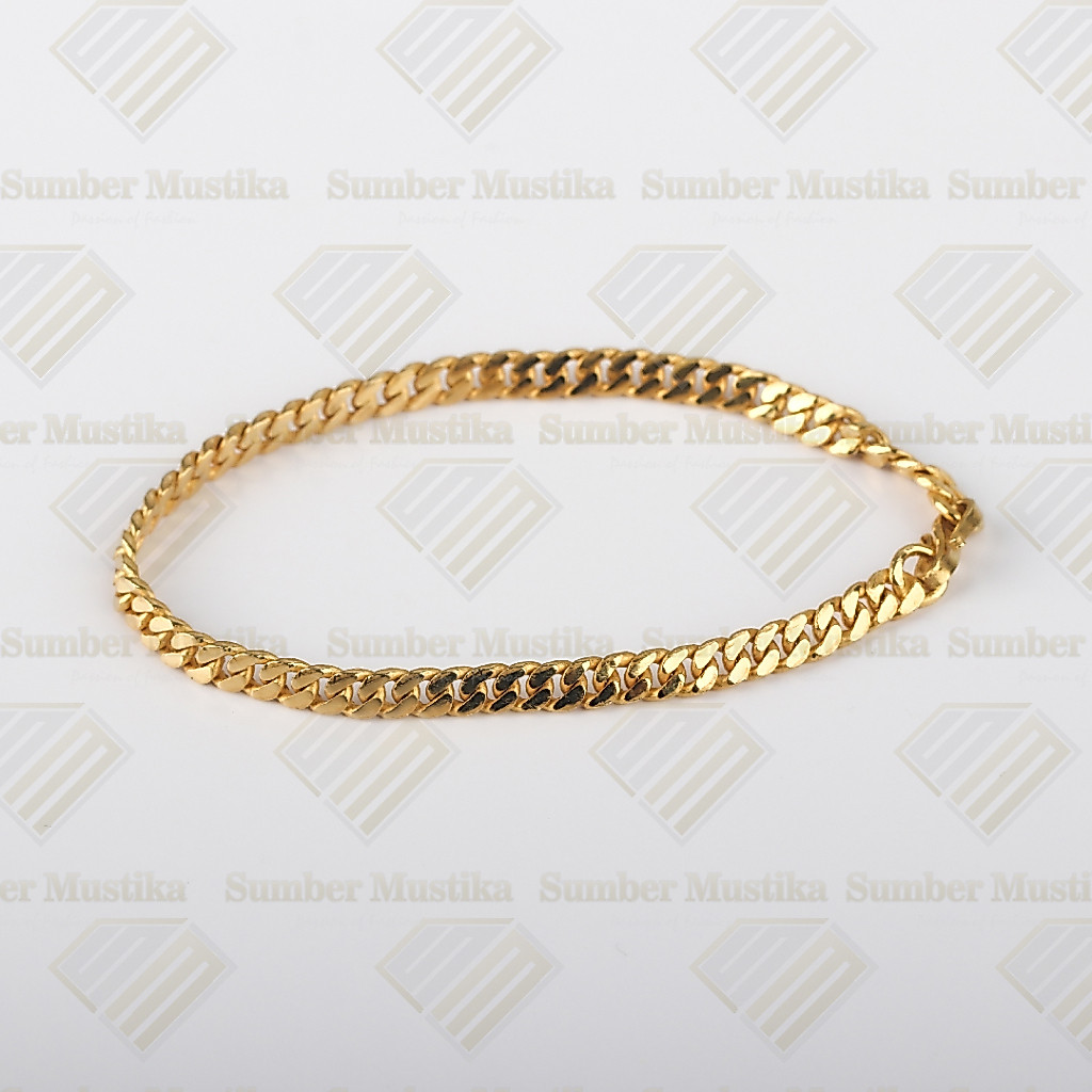 Gelang Tangan Model Jalan Satu Emas 24 Karat