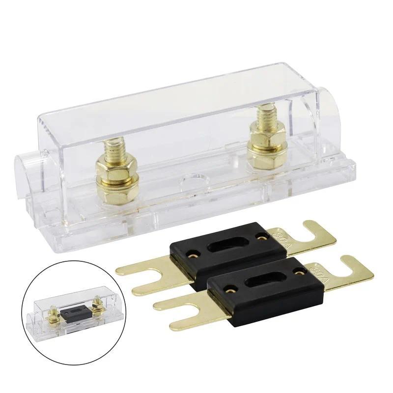 2PC FREE ANL FUSE 100A ANL Fuse holder Distribution INLINE 0 4 8 GA GOLD PLATED