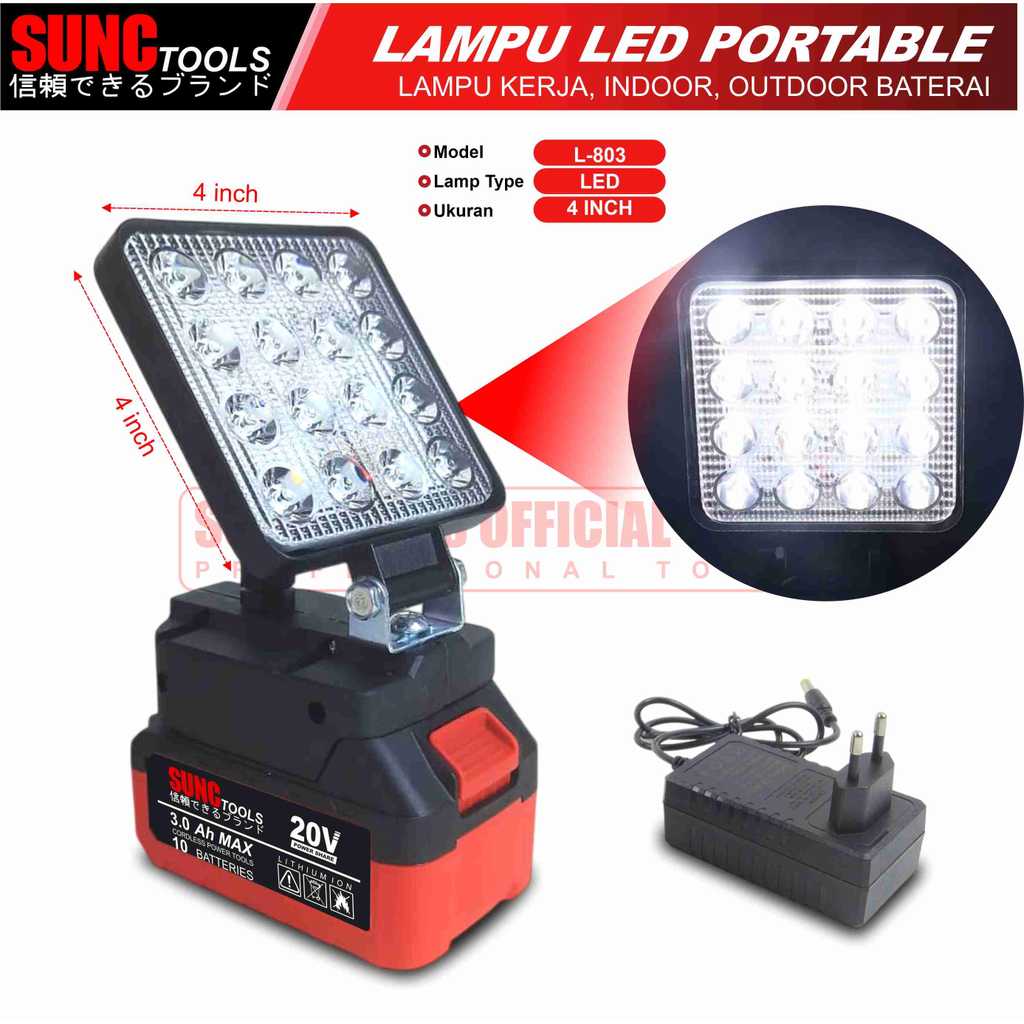 Lampu LED Portable Baterai Power Tools LXT SUNC TOOLS