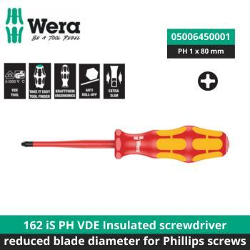 Wera 05006450001 - Obeng Listrik VDE Plus PH 1 x 80 mm VDE Insulated screwdriver