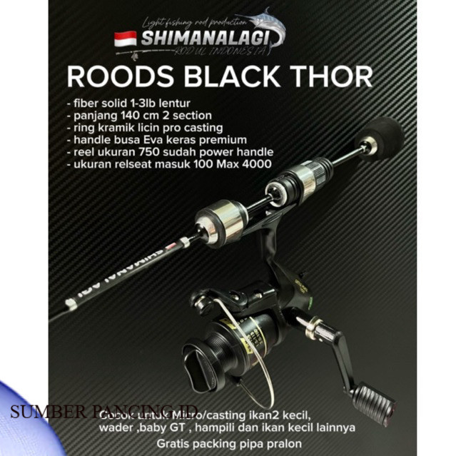Joran black thor UL casting waderan shimanalagi