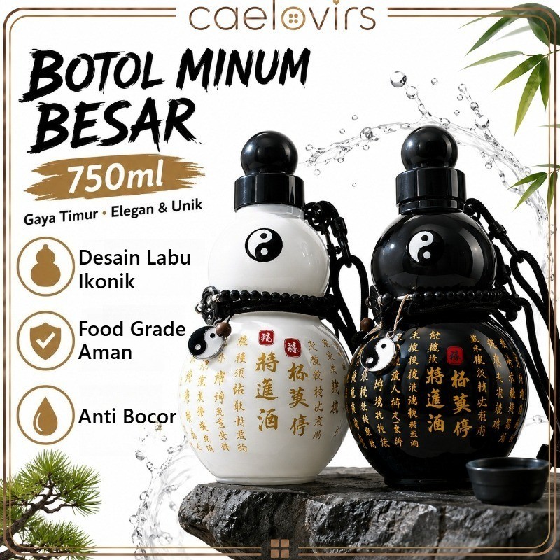750ML Botol Air Labu Holo Gourd Water Bottle Botol Minum Labu Botol Air Olahraga Tumbler Anti Bocor 