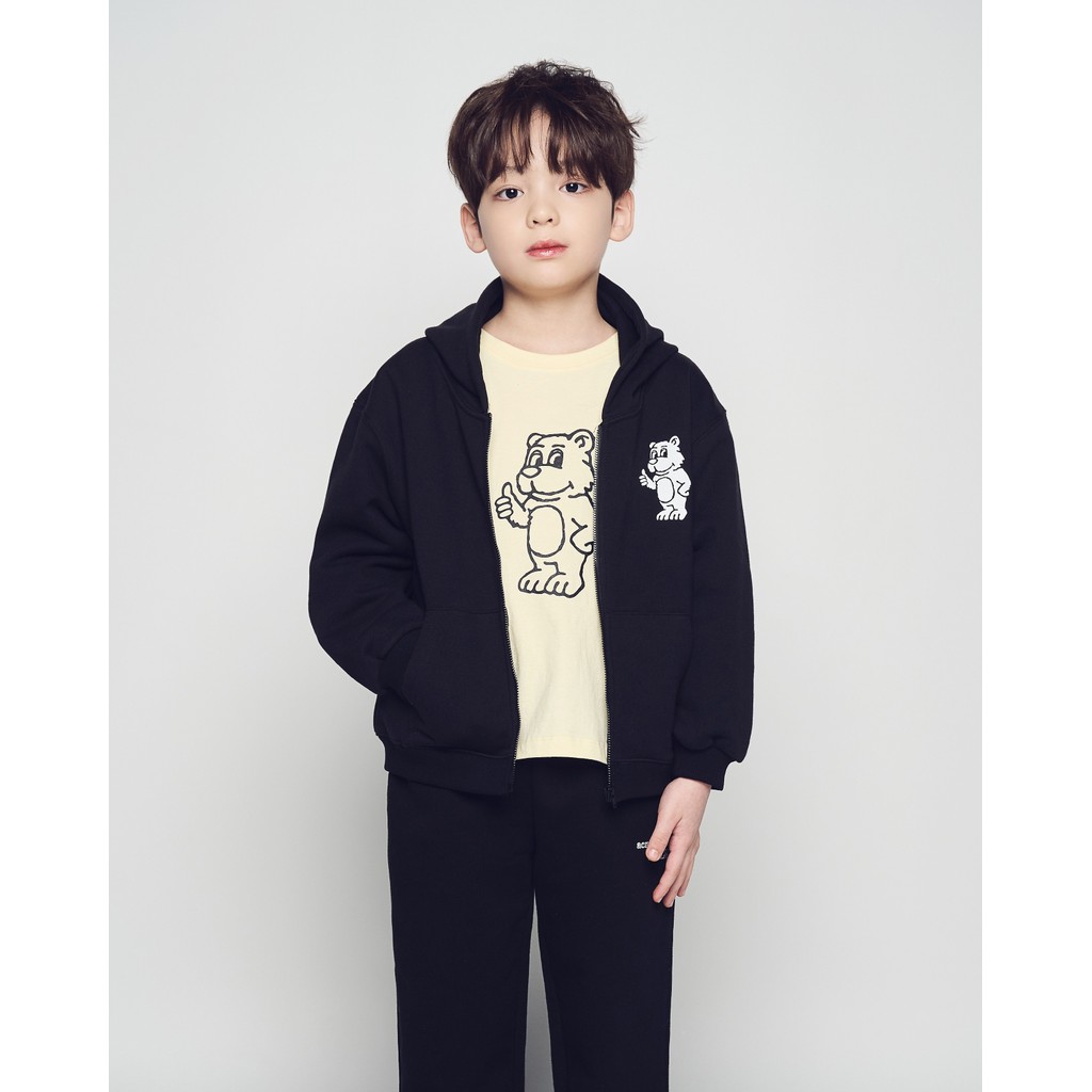 ADLV Kids Basic AC Bear Hoodie Zip Up Black - Jaket Resleting Classic Fit Unisex acme de la vie