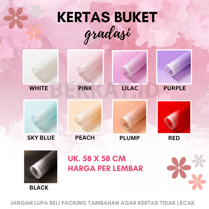 [TERBARU] KERTAS BUKET GRADASI UNTUK BUKET BUNGA SNACK UANG HAMPERS KERTAS KADO WATERPROOF DUA WARNA