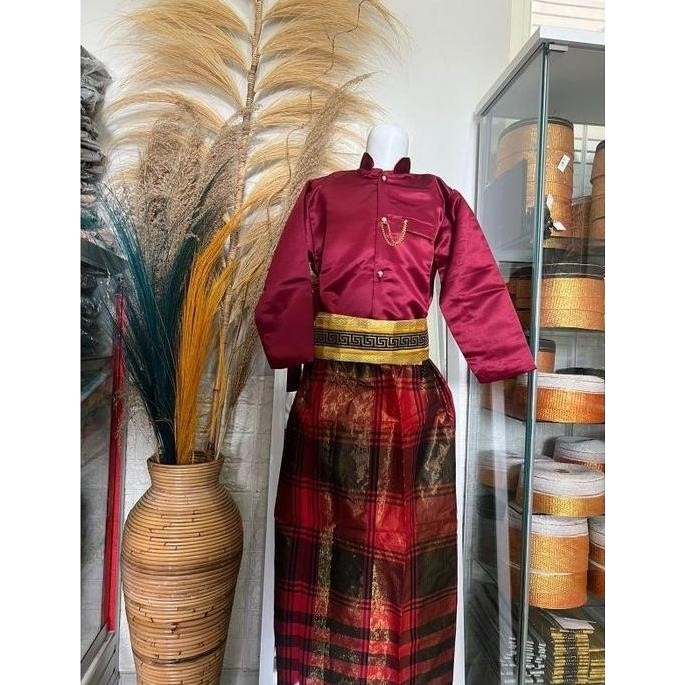 Jas tutup anak + Rok sarung + pabbekkeng Khas bugis Makasar Diskon