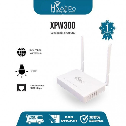 HSAIRPO XPW300 V2 300Mbps 1GE+WIFI 2.4 XPON ONU/ONT