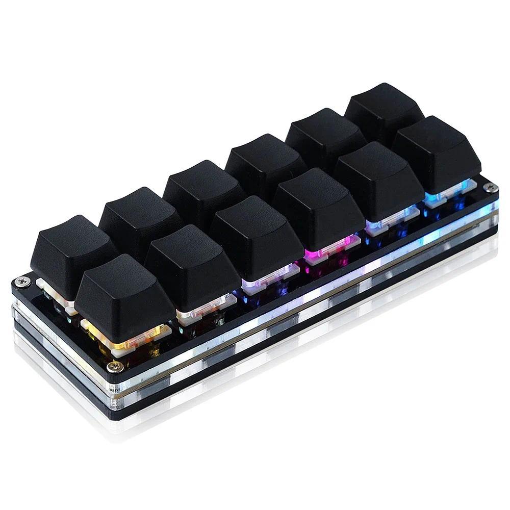12 Keys Mini Game Mechanical Gaming Keyboard One Handed Keypad USB-C Wired OSU Keypad Programmable H
