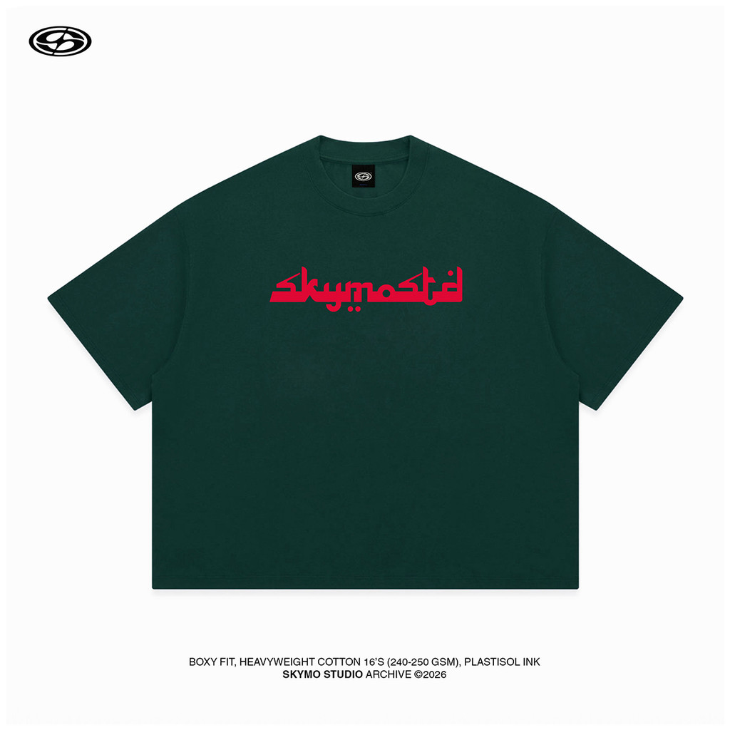 Skymo Studio - Boxy Oversized T Shirt Heavyweight 16s Emirates Green