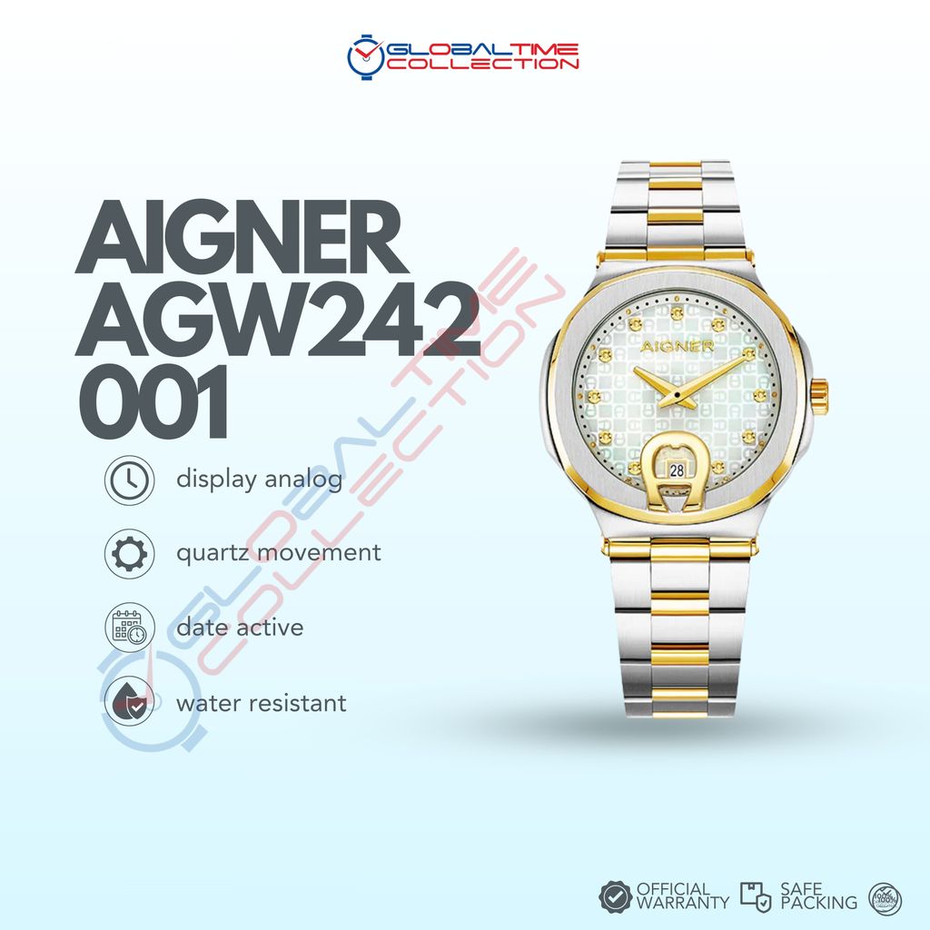AIGNER TAVIANO 2 AGW242001 Women's Watch Silver Gold Swiss Made
