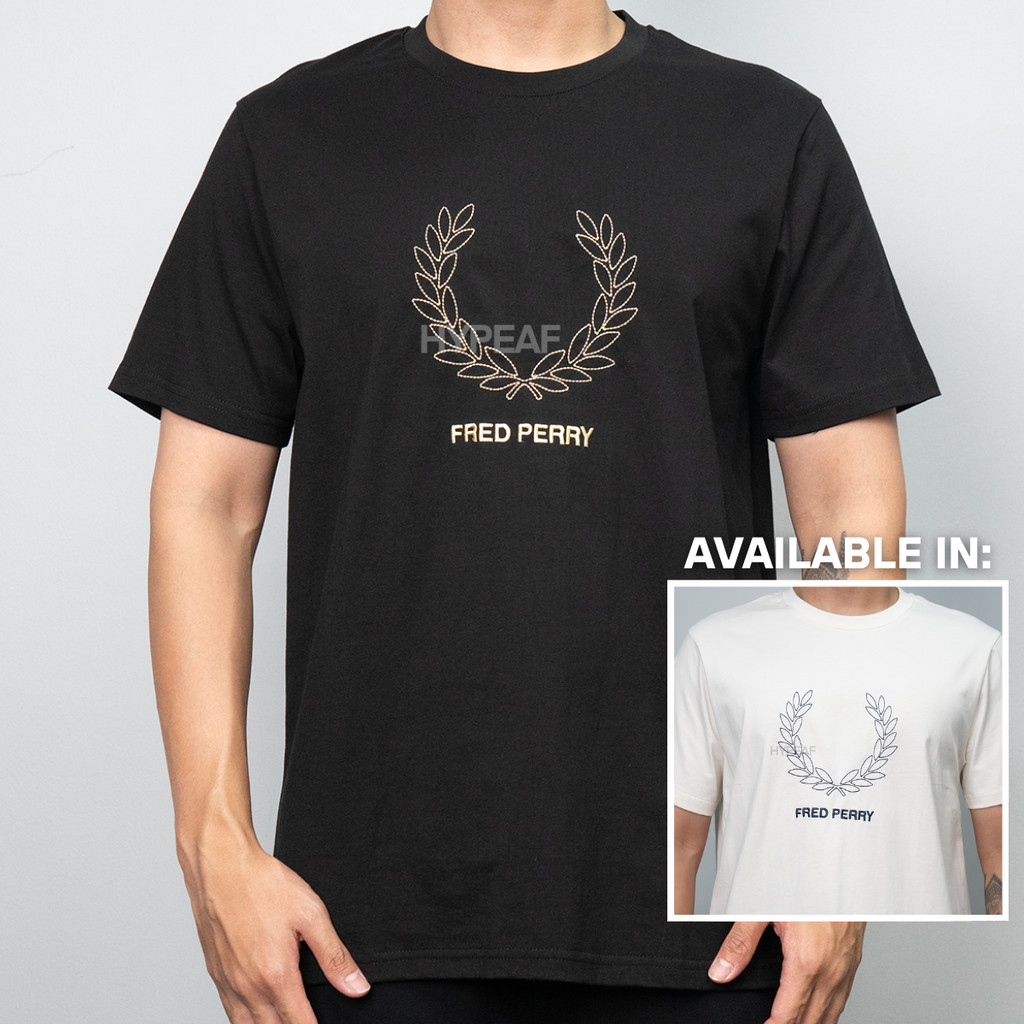 FRED PERRY Outline Laurel Wreath Tshirt Tee Baju Kaos