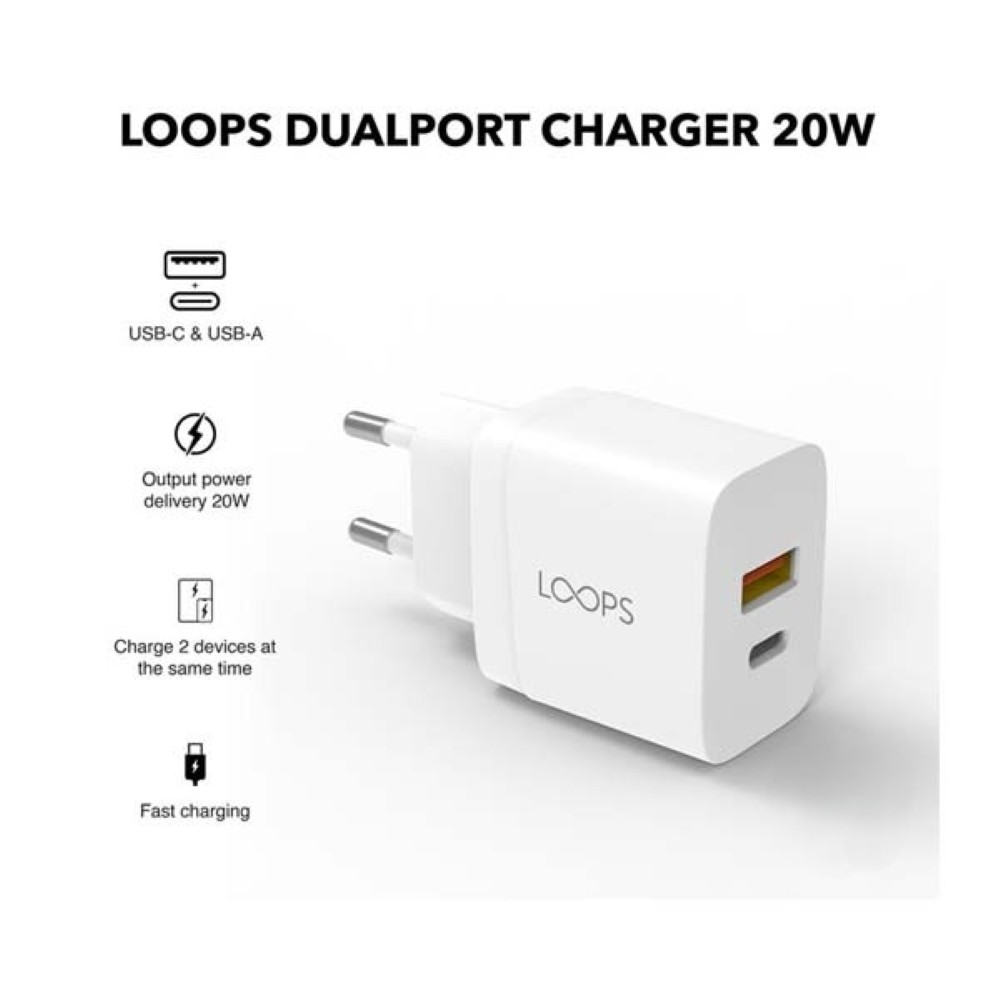 LOOPS DUAL PORT CHARGER 20W