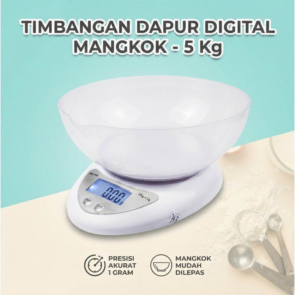 MMP TIMBANGAN DAPUR DIGITAL MANGKOK / TIMBANGAN KUE / 5 Kg