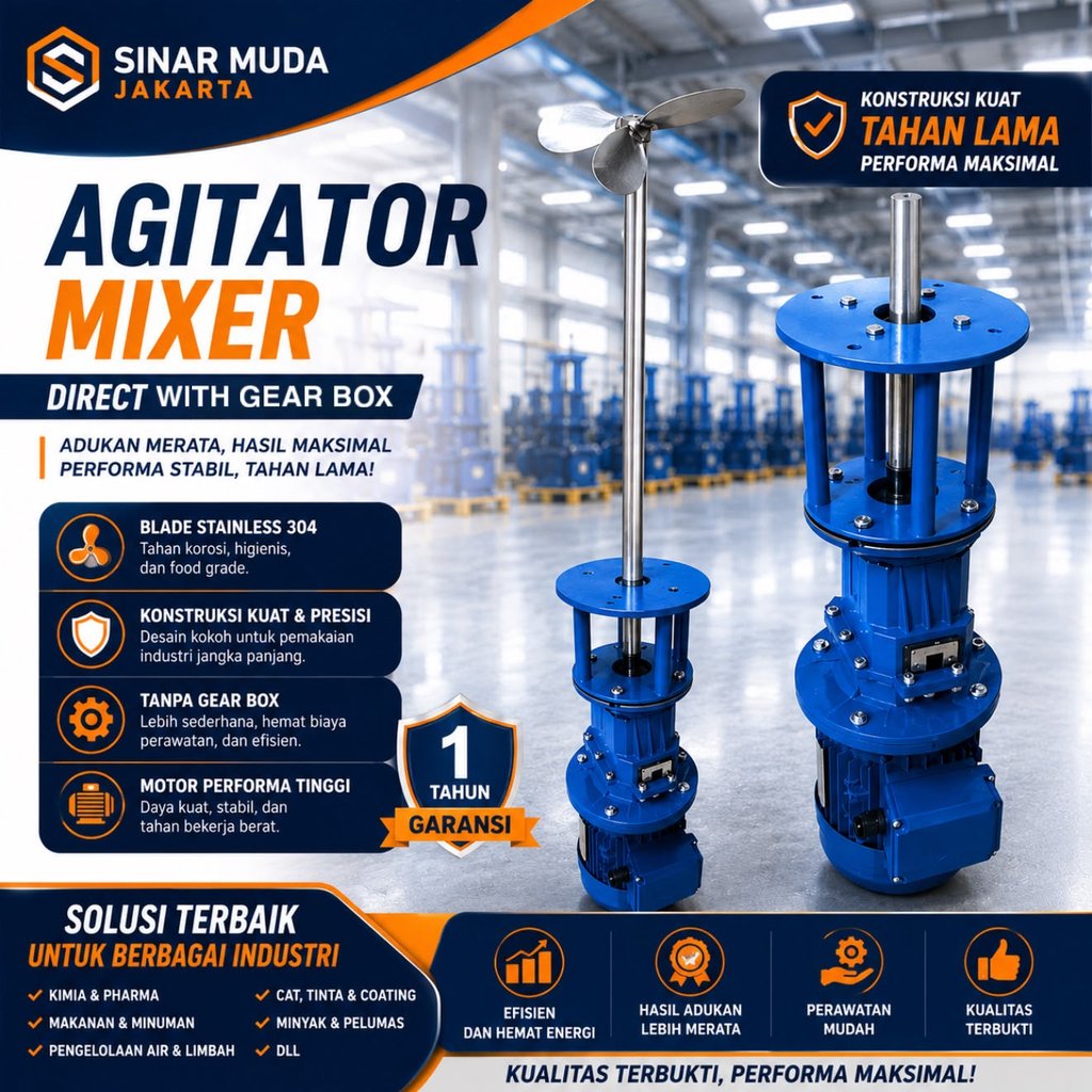AGITATOR MIXER 4kw 5.5hp 4pole 3phase with gear box 250rpm