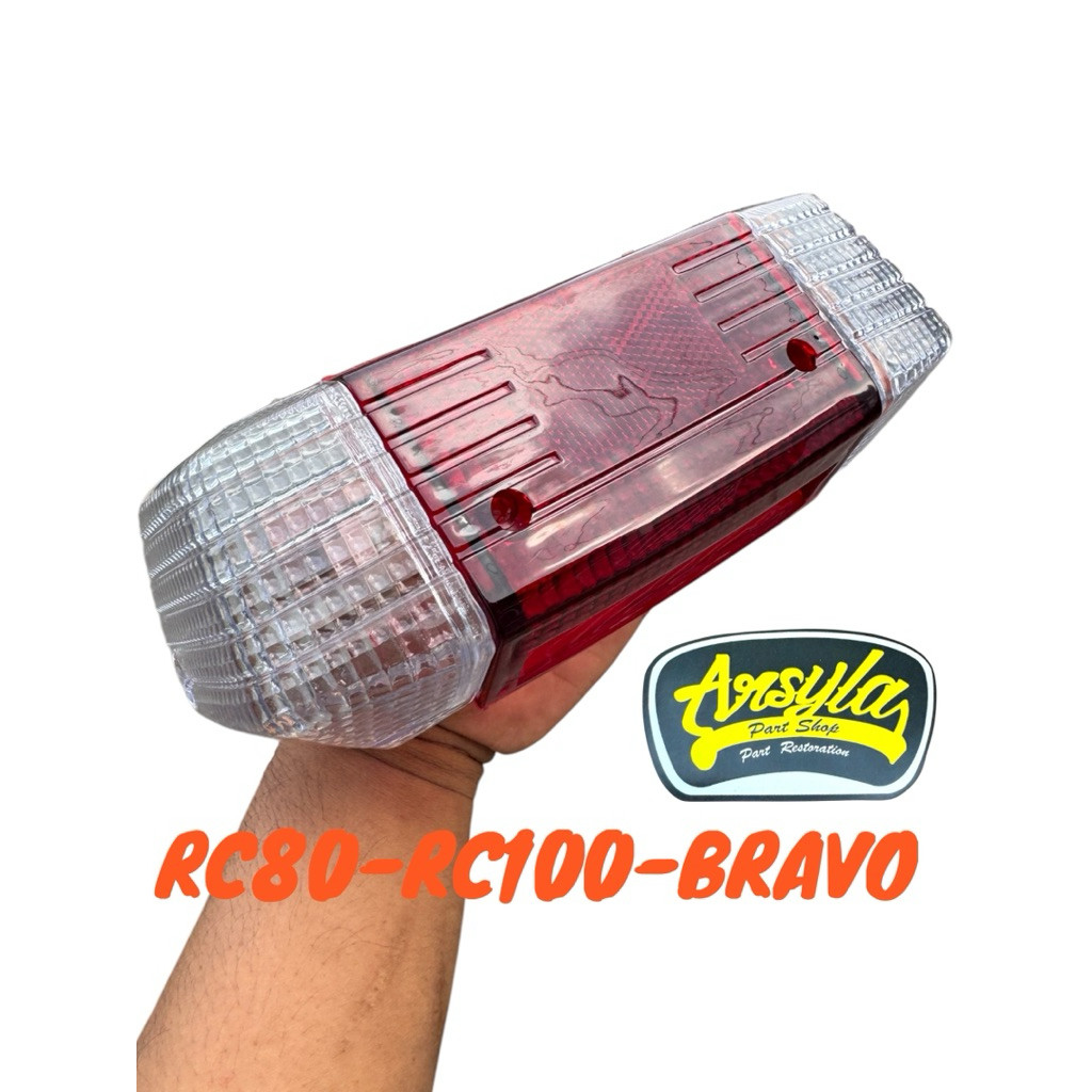 LYNNE.SHOP mika kaca lampu belakang stoplamp sen suzuki rc80 rc100 bravo rc 80 rc 100 merah putih