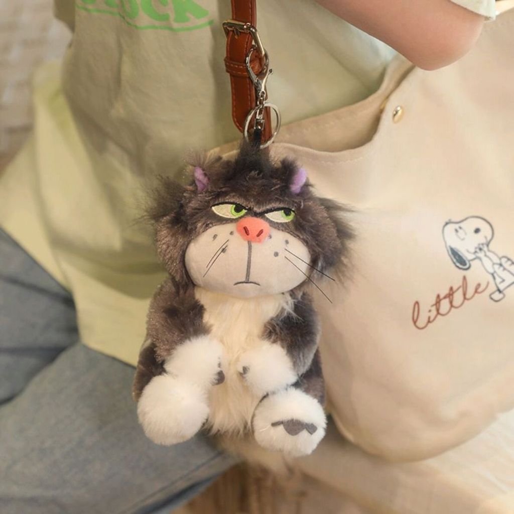Gantungan tas kucing Lucifer kartun baru, mainan boneka kucing lucu