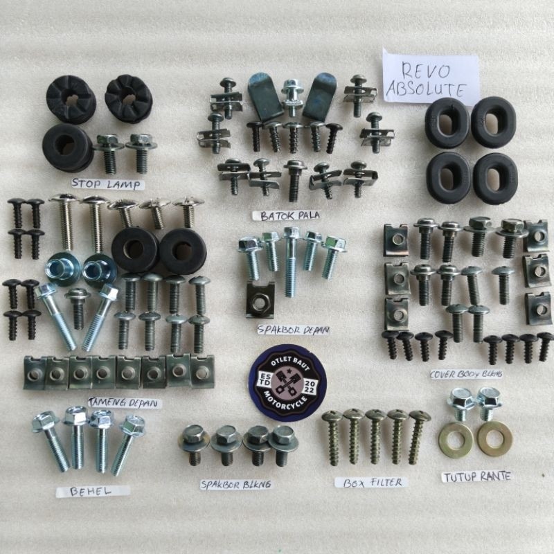 Baut Revo Absolute Fullset Baut Revo Absolute Fullbody Baut Motor Revo Lengkap Baut fullset