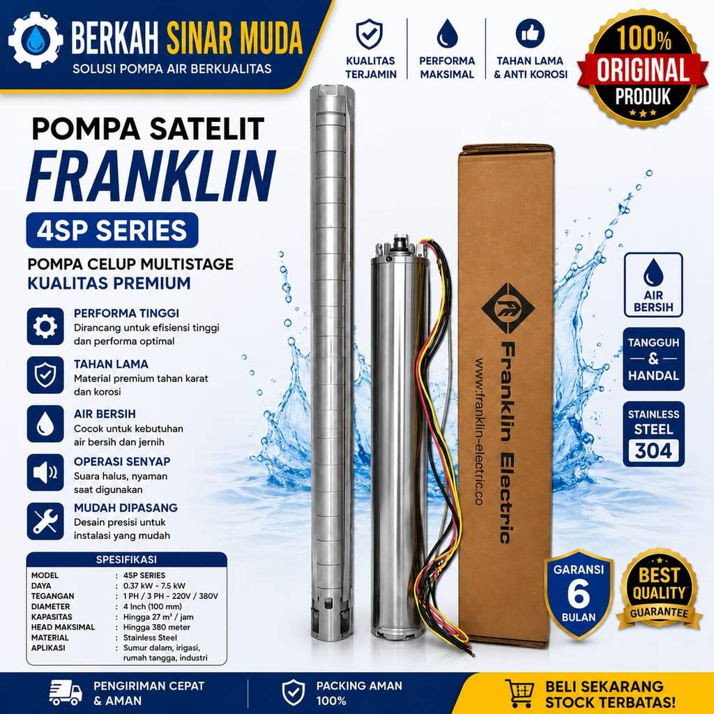 POMPA SATELIT FRANKLIN 3HP 3PHASE 4SP14/7 SUBMERSIBLE PUMP FRANKLIN