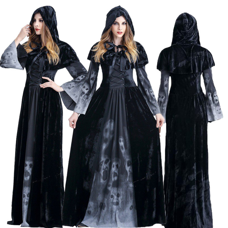 CC-81 baju cosplay wanita gothic dress vampire vampir witch queen penyihir kostum jepang lolita hall