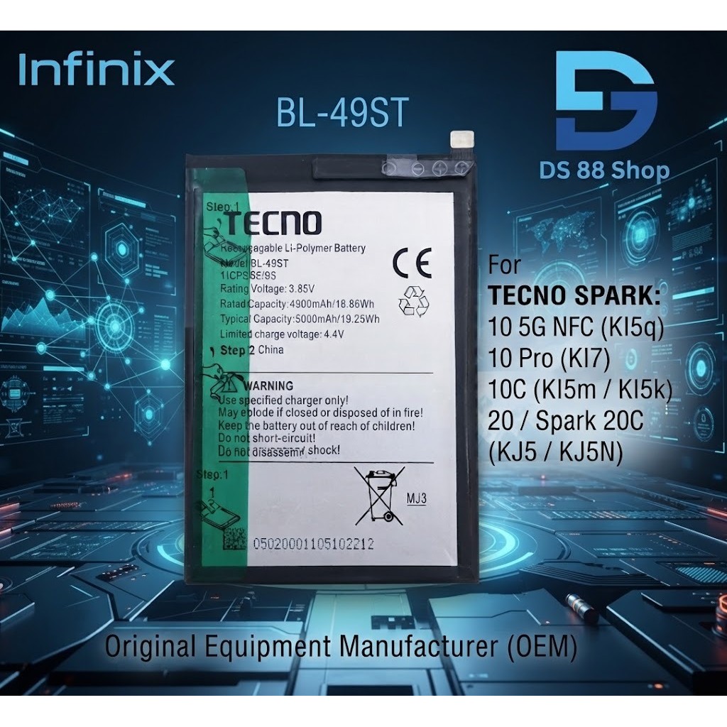 Baterai TECNO SPARK 10 5G KI5q SPARK 10 PRO KI7 BL-49ST 5000mAh