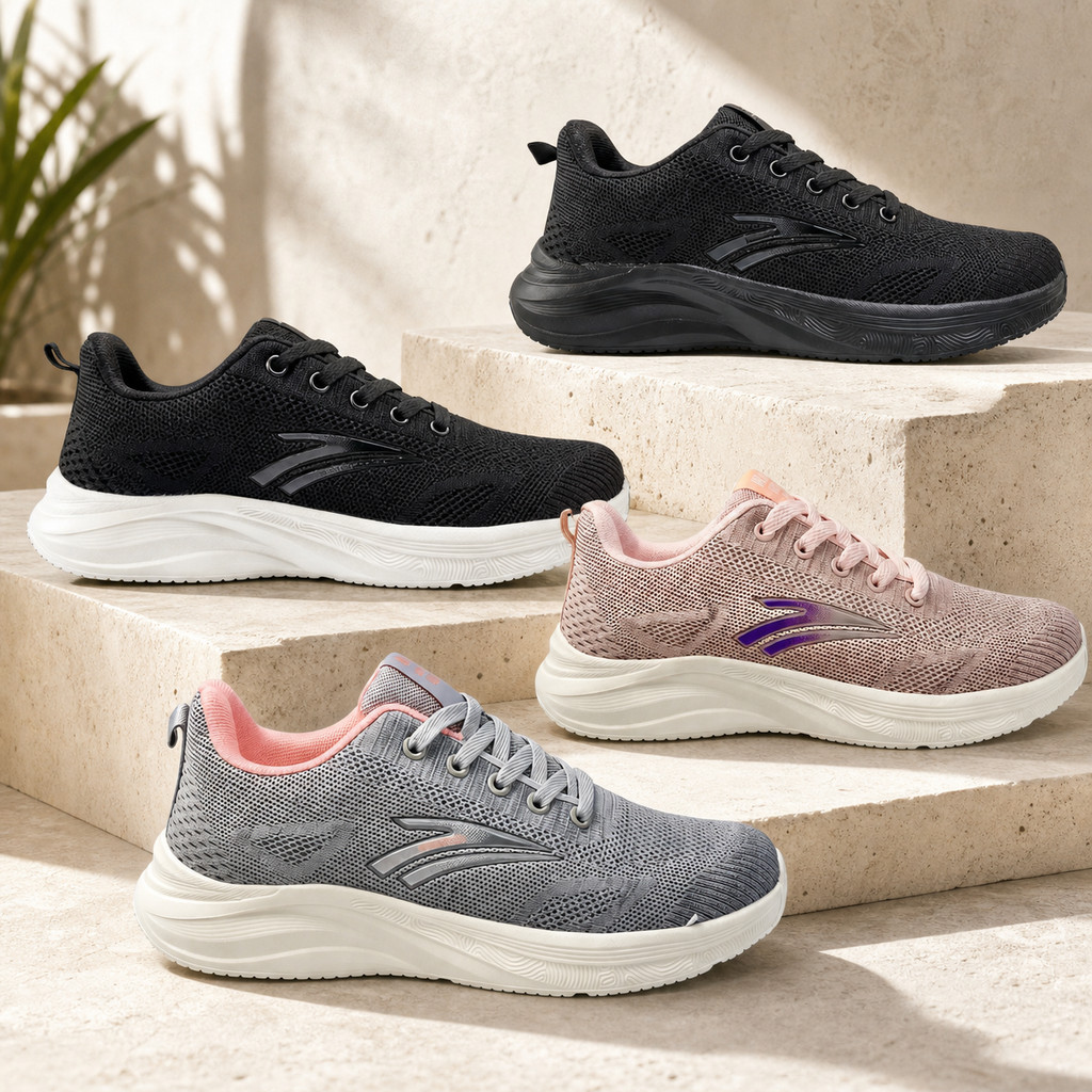 SGD <FREE BOX>  Sepatu Sneakers Wanita Sport Shoes 3015