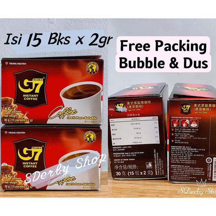 Trung Nguyen G7 Instant Black Coffee Kopi Hitam Vietnam - 1box isi 15