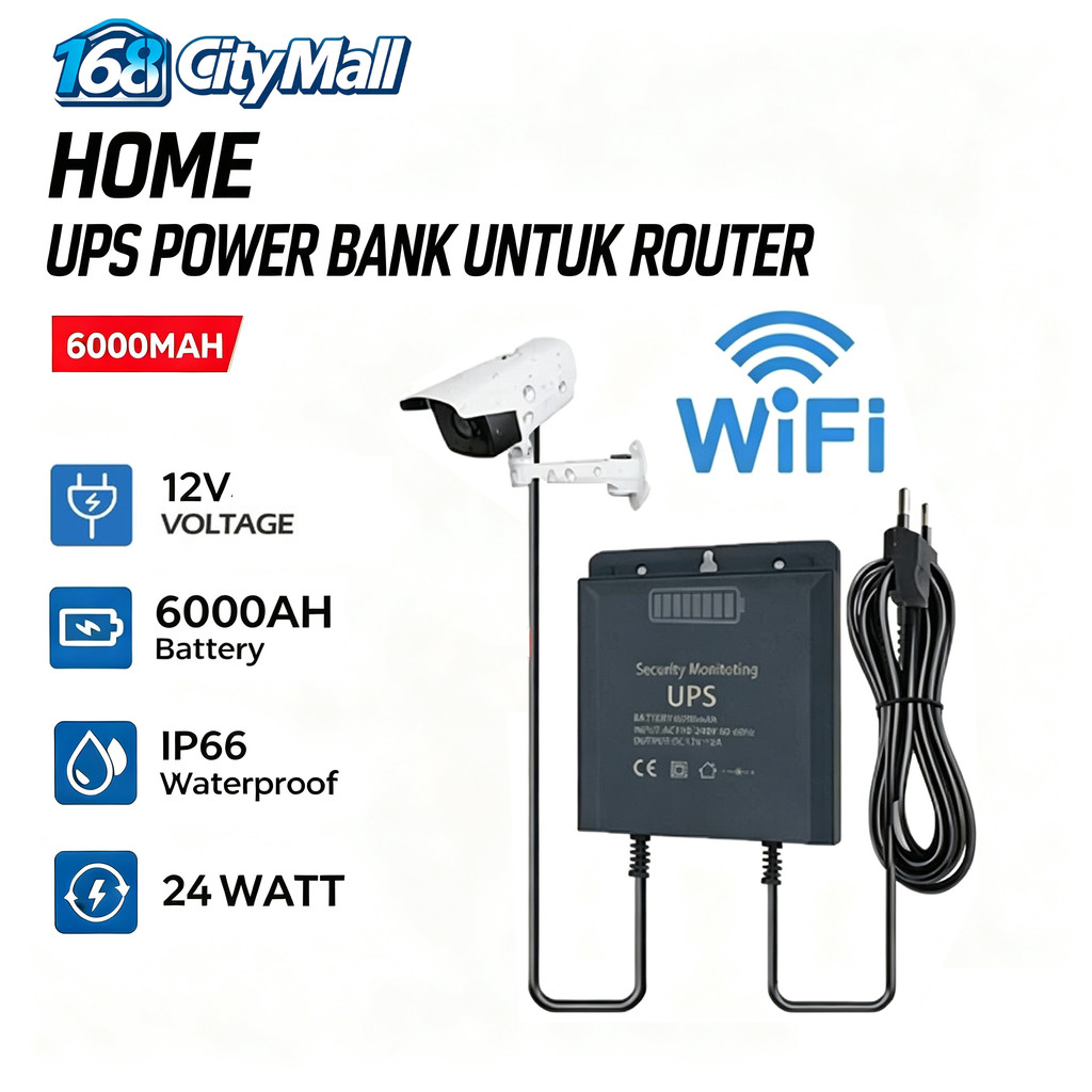 UPS 6000mAH Ups Mini 12v Untuk Wifi Ups Mini 12 Volt Ups Wifi Ups Cctv Ups Dc Mini Ups 12V2A