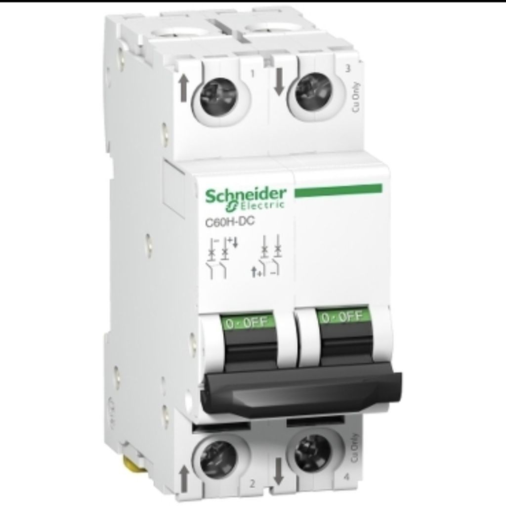 MCB C60H-DC 2P 2A SCHNEIDER MCB DC 2 AMPER 2 PHASE ORIGINAL SCHNEIDER