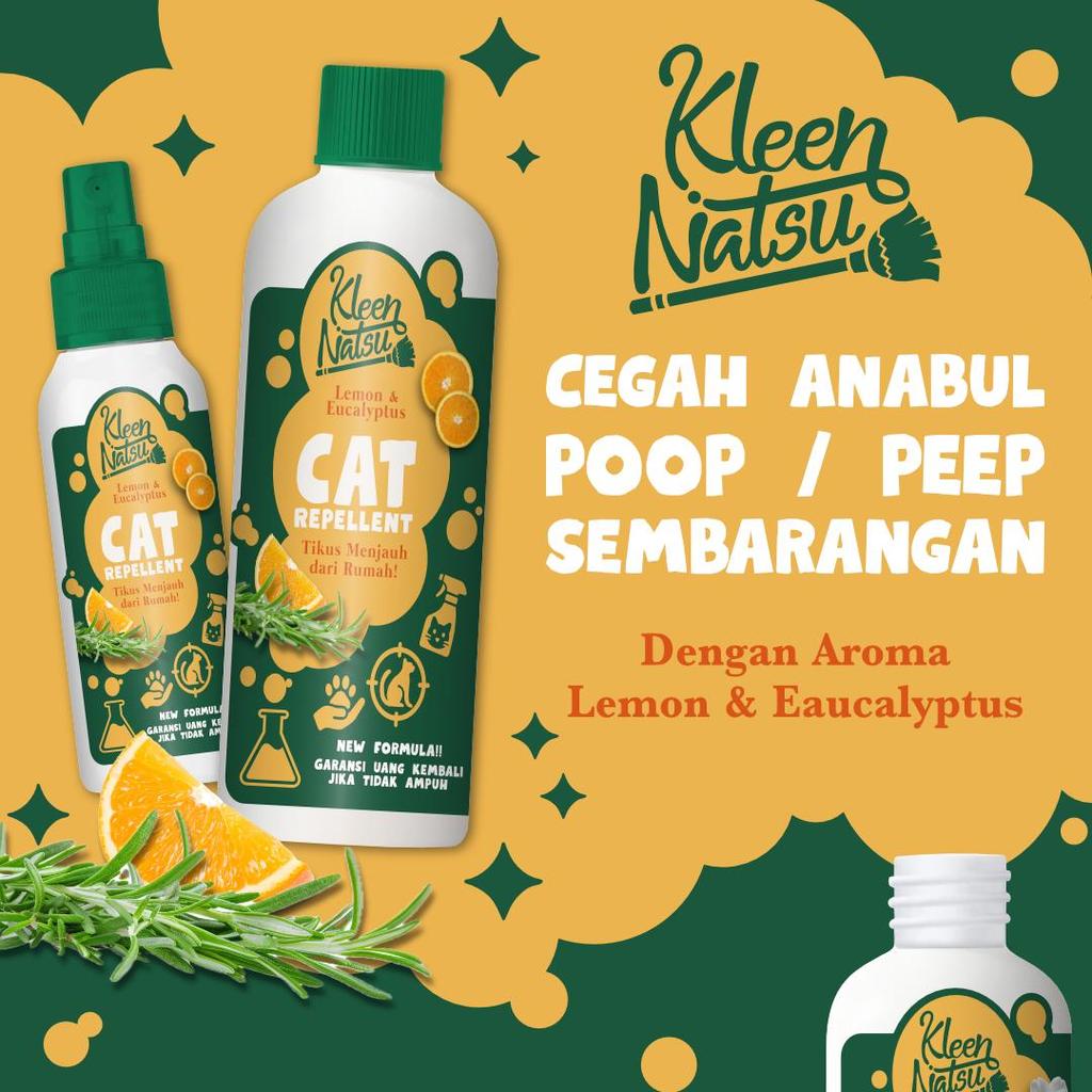 SEMPROTAN ANTI KUCING LIAR KLEENNATSU (GRATIS 100ML) Cat Repellent Spray Aromatic Parfum Obat Cairan TIDAK BERACUN BAHAN ALAMI Pencegah Anabul Bandel Pup Pee Sembarangan Pengusir Hewan Peliharaan Anti Pipis Kencing Berak Not Wiselie Seroxil Racoon