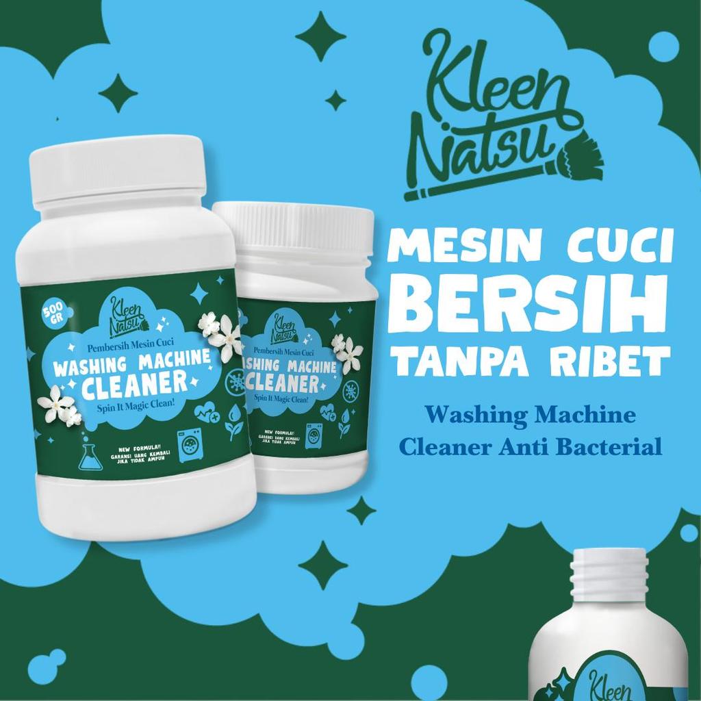 PEMBERSIH MESIN CUCI KLEENNATSU (FREE ONGKR) Washing Machine Cleaner Formula Ampuh Top & Front Loading 1 2 pintu Tabung Bukaan Atas Depan Bubuk Serbuk Ajaib Penghilang Kuman Bakteri Kerak Kotoran Membandel Sisa Deterjen Not Wiselie Loxus Allkleen Unikleen