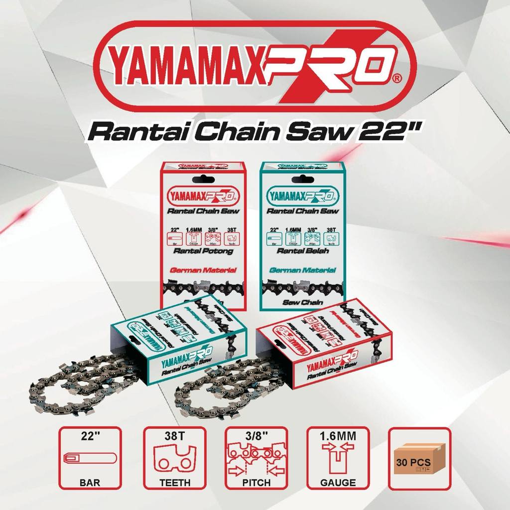 YAMAMAX PRO Rantai Chainsaw 22" Universal Mata Pisau Chain Saw 22" - Carbide Jerman
