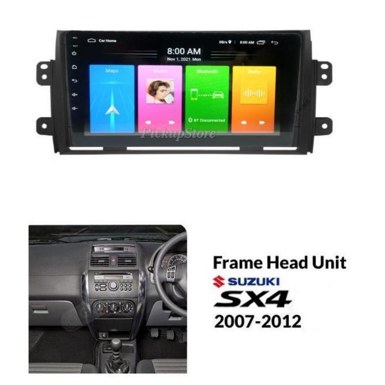 Paket Frame Suzuki X-Over / SX4 2005 - 2013 dgn HeadUnit Android skeleton 9 Inch - HU 2/32+FRAME
