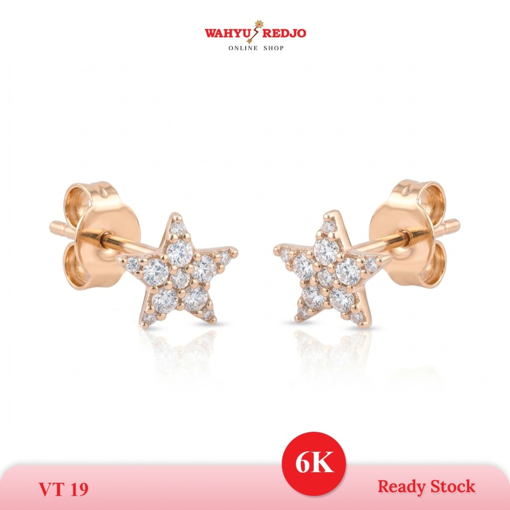 WAHYU REDJO - ANTING EMAS 6K  MODEL TUSUK BINTANG DAILYWEAR & SIMPLE (NON PMR)