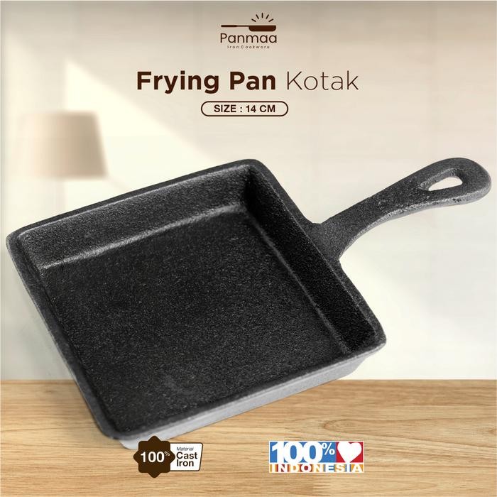 PROMO  Frying Pan Kotak Cast Iron 14cm / Japanese Premium Toast / Sandwich / Omelette Egg