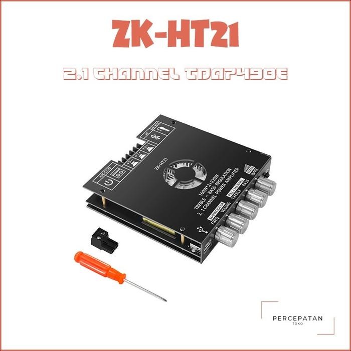 【Kota Tangerang】ZK-HT21 Bluetooth digital power amplifier amplifier 2.1 channel 【TDA7498E】 subwoofer
