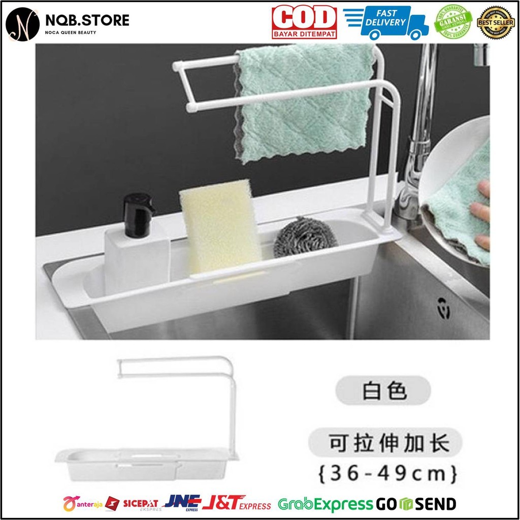 NQB - Rak Gantungan Wastafel Dapur Portable Holder Spons Cuci Piring Tirisan Rack Cuci Piring