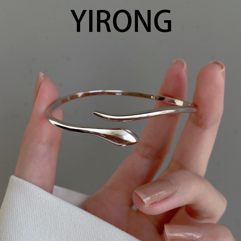 YIRONG Gelang Ular Halus Berlapis Platinum Sederhana