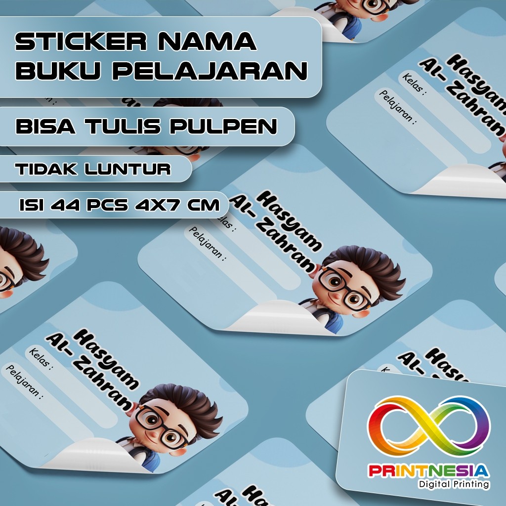 Stiker Label Buku Pelajaran Stiker Nama Buku / Stiker Custom Nama Buku Pelajaran Sekolah Anak