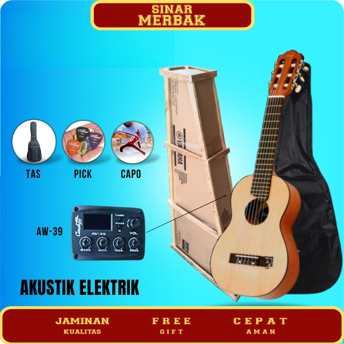 Gitar Guitar Akustik Elektrik Yamaha GL 1 Gitar Lele Guitalele Gitarlele Ukulele senar 6 nilon clasi