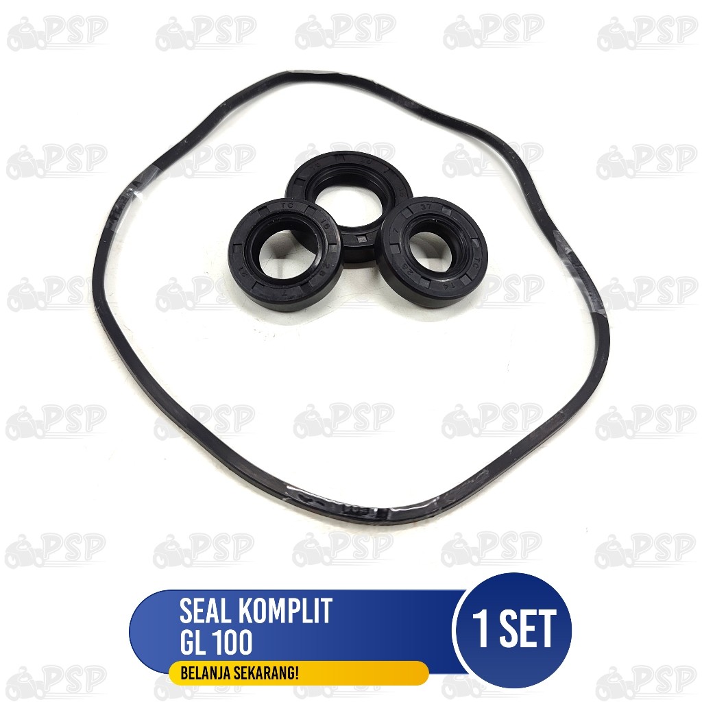 Seal Komplit GL 100 (Set Isi 4) - Sil Karet Oil Kit Mesin Lengkap Honda GL100 1979