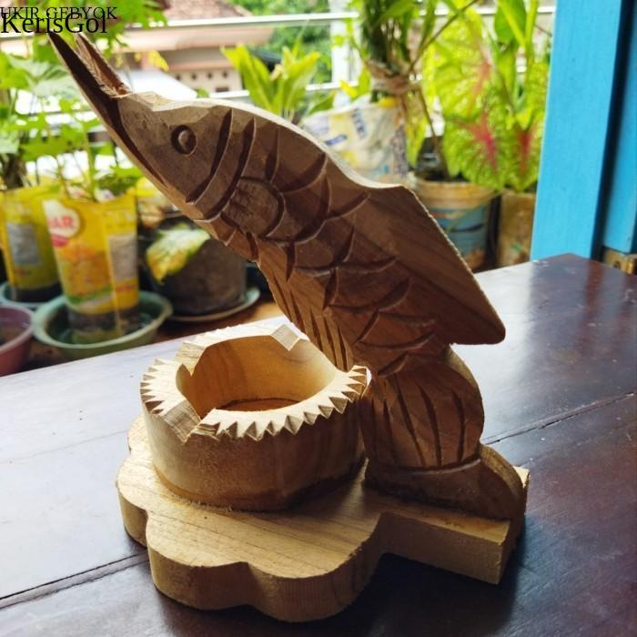 TERMURAH Asbak Kayu Motif Ikan Arwana - Asbak Kayu Ukir GL5
