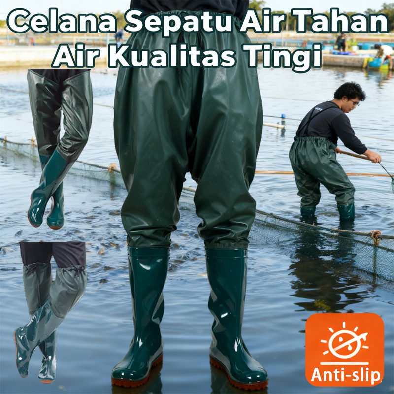 【COD】Sepatu Boots Pria Anti Air Sepatu Boot Petani Sawah Panjang Sepatu Boots Boot But Karet Pria Pe