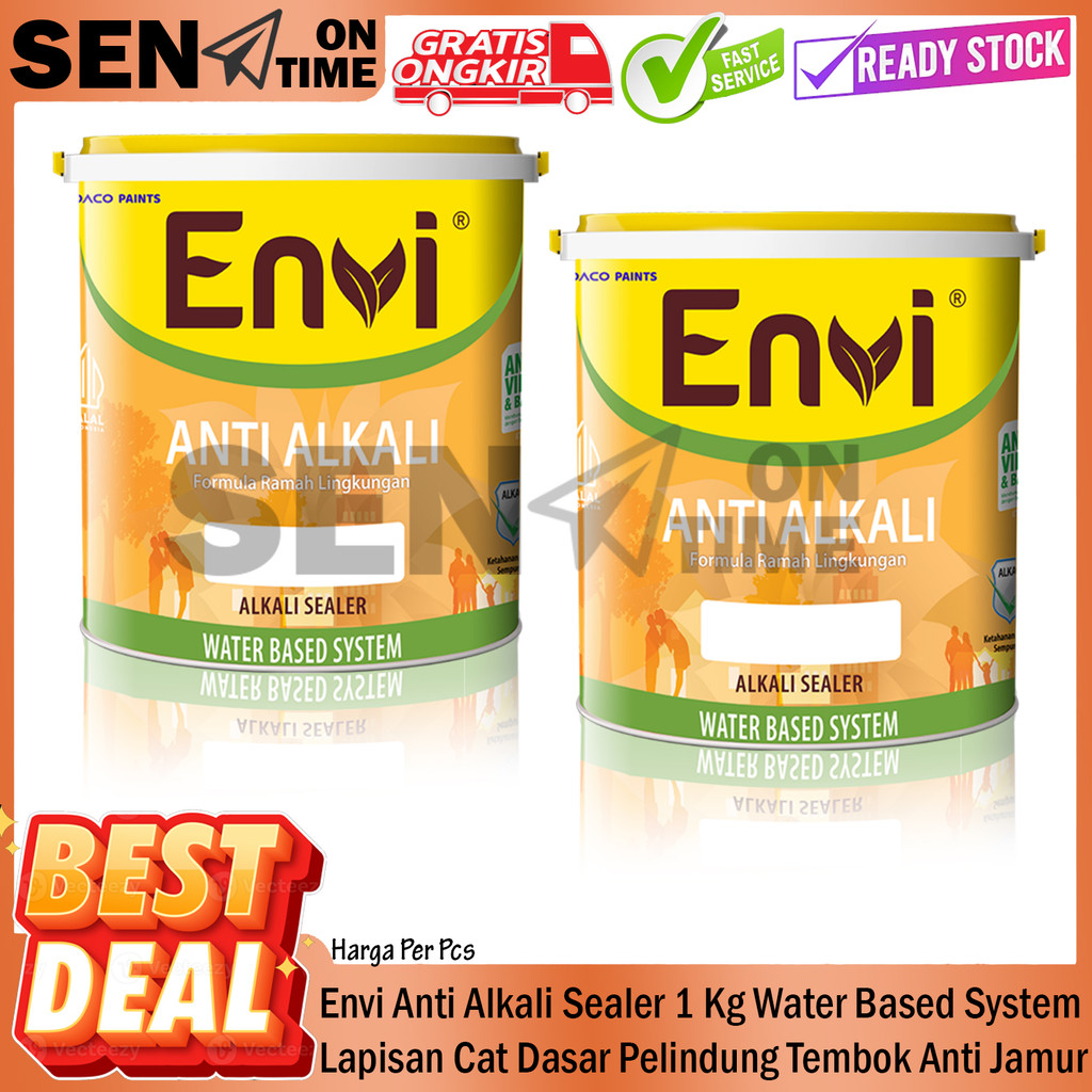 Envi Anti Alkali Sealer 1 Kg Water Based System Lapisan Cat Dasar Pelindung Tembok Anti Jamur Anti L