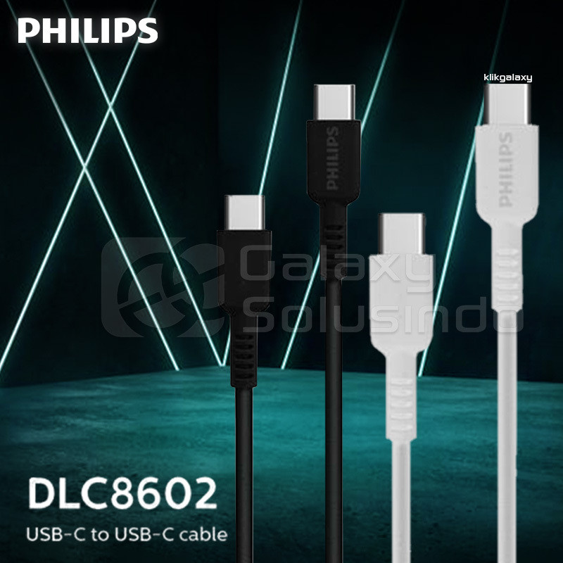 Philips DLC8602 Black USB Type-C To Type-C Fast Charging Data Cable - 1m