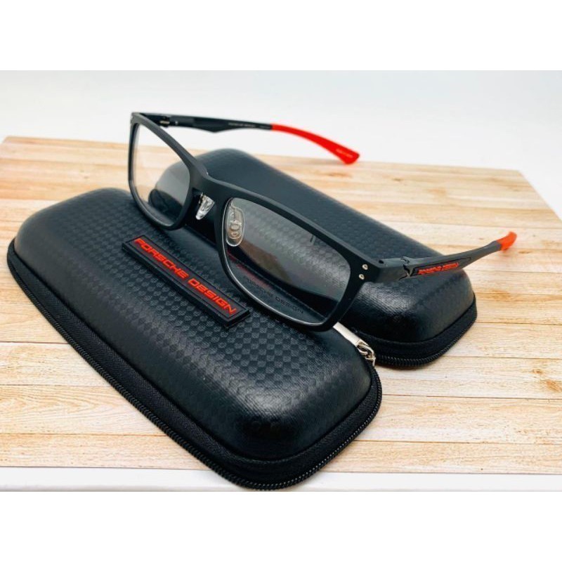 KACAMATA PORSCHE DESIGN 8188 FRAME BAHAN TITANIUM MAGNESIUM LENSA MINUS ANTI RADIASI BLURAY PHOTOCRO