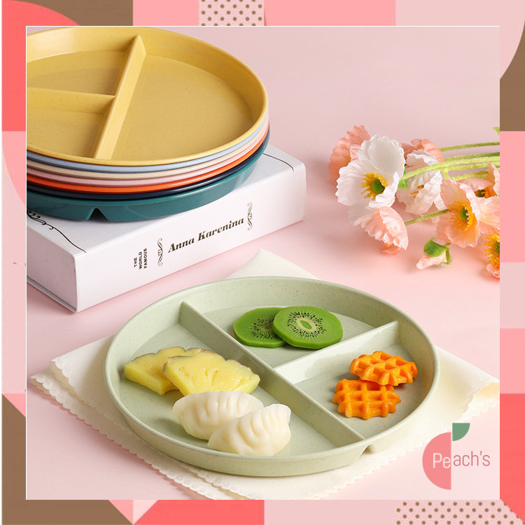 PEACHs - H6730 Piring Makan Anak Praktis / Piring Makan 3 Sekat Food Grade / 3 Compartment Food Grad