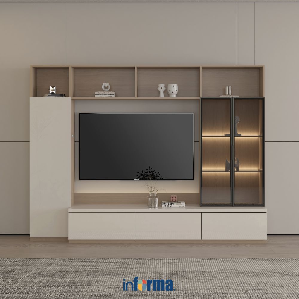 Informa Chloe Set Lemari Tv Entertainment Center - Cokelat Khaki Entertainment Centre Cabinet Meja R