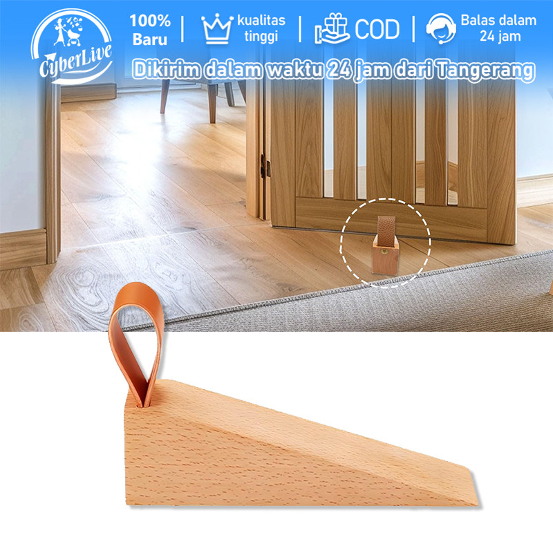 Penahan Pintu Rumah Ganjelan Pintu Pengganjal Kayu Padat Door Stopper